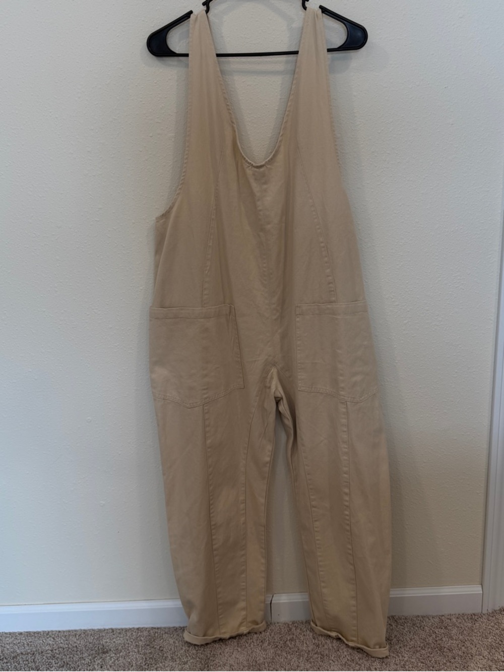 Better Be Beige Cotton Overalls Jumpsuit